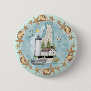 New Hampshire Muscheln Lighthouse Button