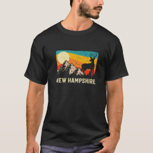 New Hampshire Nature Wild Deer Retro T-Shirt