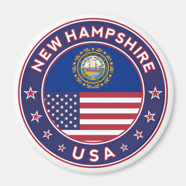 New Hampshire, New Hampshire Aufkleber, Magnet (Vorne)