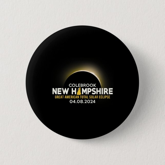 New Hampshire Nh Total Solar Eclipse 2024 Button (Vorderseite)