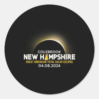 New Hampshire Nh Total Solar Eclipse 2024 Runder Aufkleber