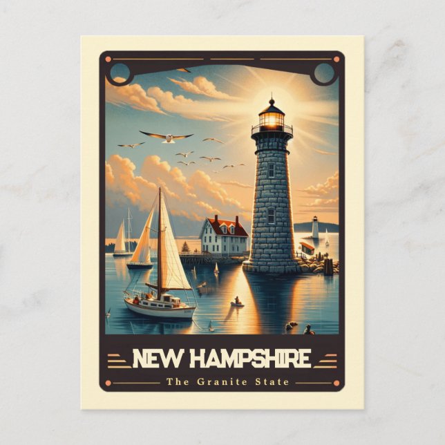 New Hampshire | Patriotischer Geist Vintag Postkarte (Vorderseite)