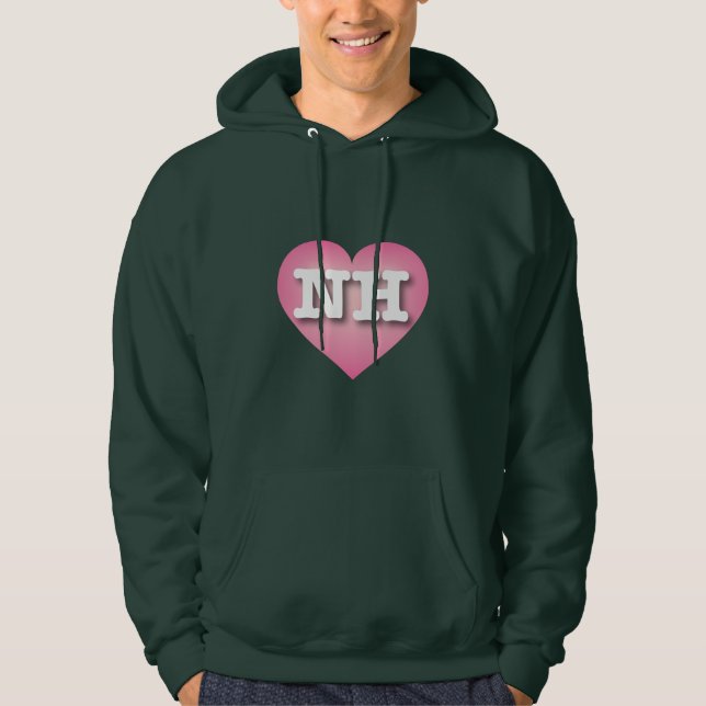 New Hampshire Pink Fade Heart - I Liebe NH Hoodie (Vorderseite)
