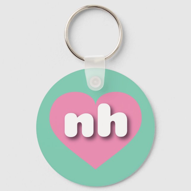 New Hampshire pink heart - I Liebe ni Schlüsselanhänger (Vorderseite)