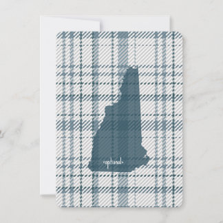 New Hampshire Plaid Flat Thank You Note Card  Dankeskarte