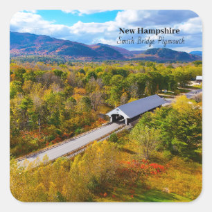New Hampshire Plymouth Smith Bridge Quadratischer Aufkleber