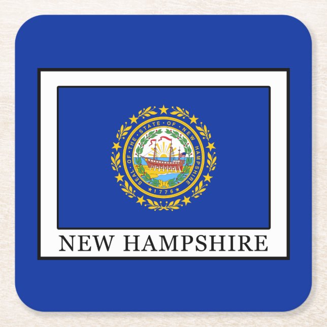 New Hampshire Rechteckiger Pappuntersetzer (Vorderseite)