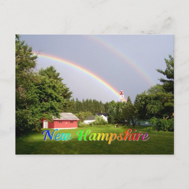 New Hampshire Regenbogen Postkarte (Vorderseite)