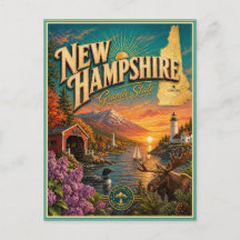 New Hampshire Retro-Reise-Andenken-Postkarte