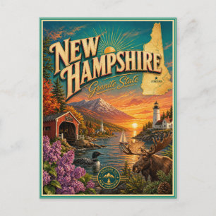New Hampshire Retro-Reise-Andenken-Postkarte Postkarte
