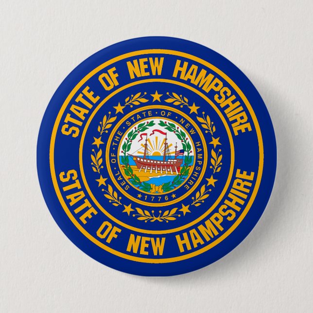 New Hampshire Round Emblem Button (Vorderseite)