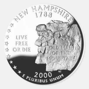 New Hampshire Runder Aufkleber