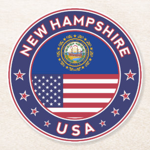 New Hampshire Runder Pappuntersetzer