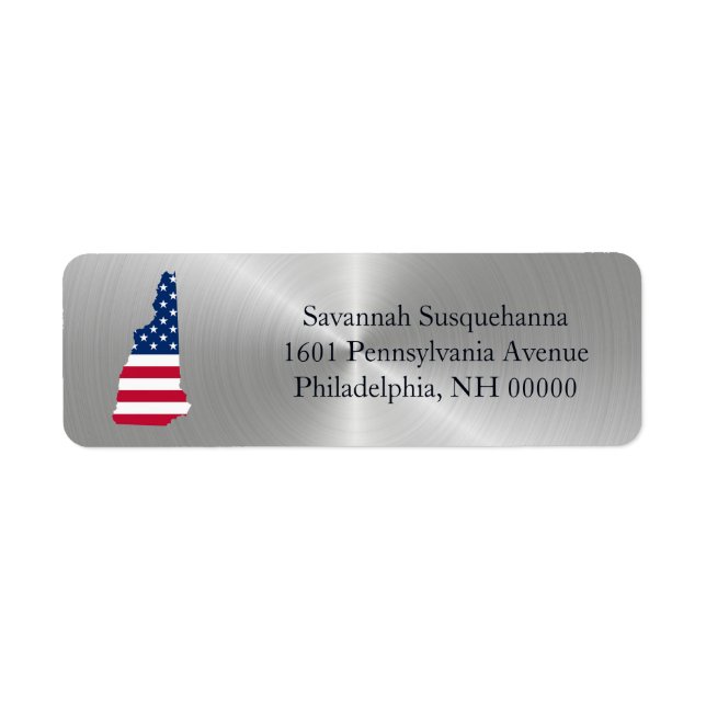 New Hampshire Silver Staat American Flag Patriotic (Vorne)