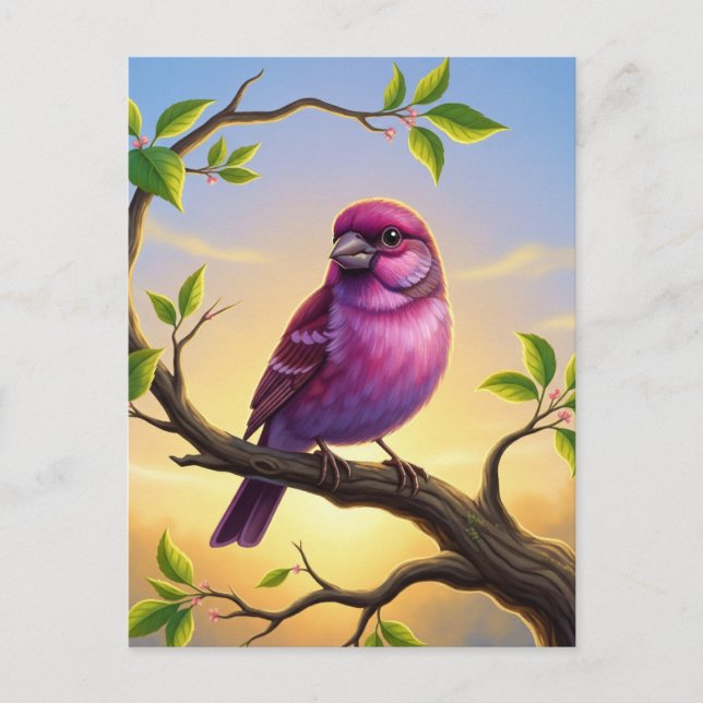 New Hampshire Staat Bird Lila Finish Postkarte (Vorderseite)