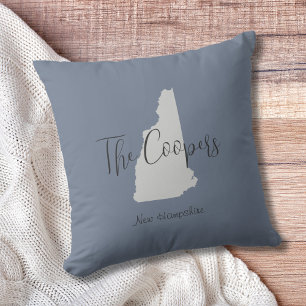 New Hampshire Staat Kontur Throw Kissen