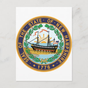 New Hampshire Staat Siegel Postkarte