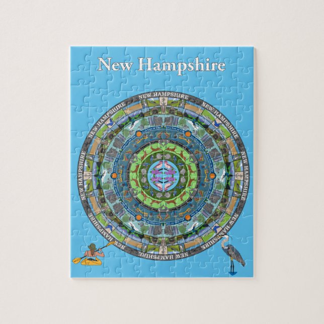New Hampshire Staatmandala-Puzzlespiel (Vertikal)