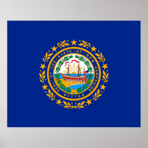 New Hampshire Staats-Flaggen-Entwurf Poster