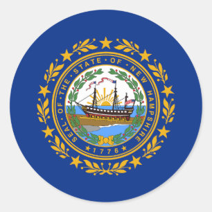 New Hampshire Staatsflagge Runder Aufkleber