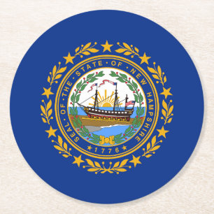 New-Hampshire-Staatsflagge Runder Pappuntersetzer
