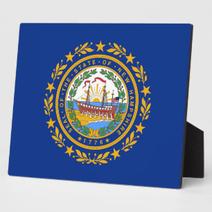 New Hampshire State Flag Plaque Fotoplatte