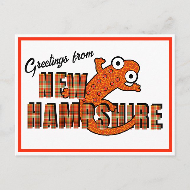 New Hampshire State Symbol Red Spotted Newt Orange Postkarte (Vorderseite)
