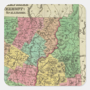 New Hampshire u. Vermont 2 Quadratischer Aufkleber