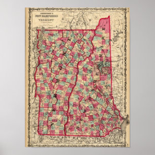 New Hampshire und Vermont Poster