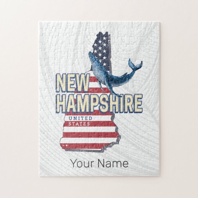 New Hampshire United Staaten Retro Staat Map (Vertikal)