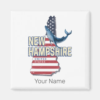 New Hampshire United Staaten Retro Staat Map Magnet