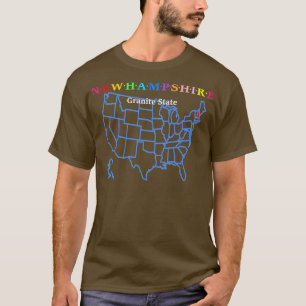 New Hampshire USA Granit Staat mit Karte T-Shirt