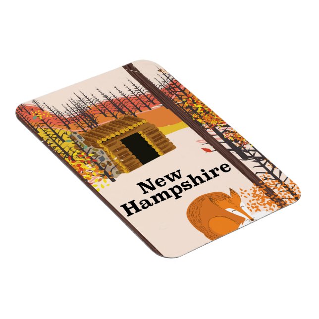 New Hampshire Vintag USA Reiseplakat Magnet (Rechte Seite)