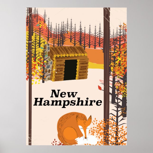 New Hampshire Vintag USA Reiseplakat Poster (Vorne)