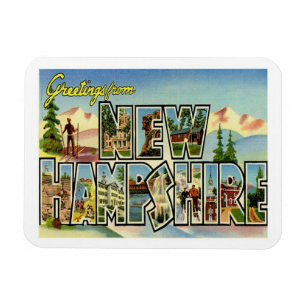 New Hampshire Vintage Travel Magnet