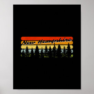 New Hampshire Wald Sonnenuntergang Bäume Hütte Äst Poster