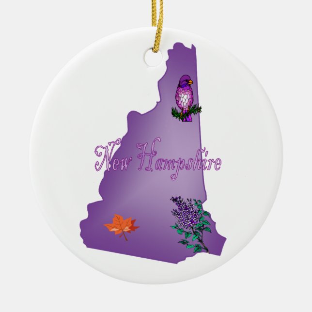 New Hampshire-Weihnachtsbaum-Verzierung Keramikornament (Vorne)