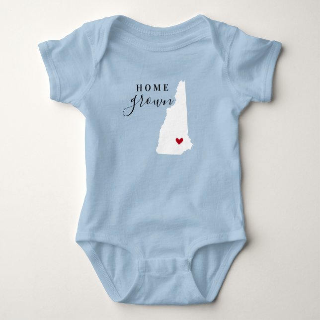 New Hampshire Zuhause Grown Staat T-Shirt Baby Strampler (Vorderseite)