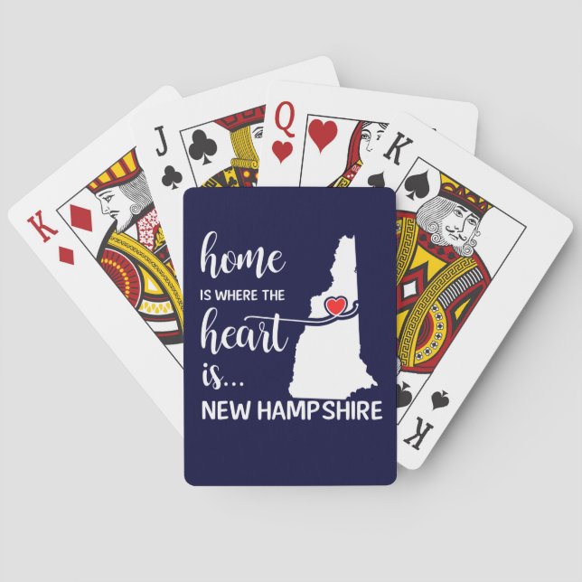 New Hampshire Zuhause ist das Herz Spielkarten (Rückseite)
