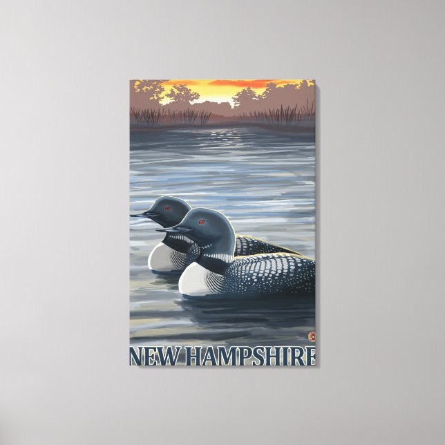 New HampshireCommon Loon Leinwanddruck (Vorderseite)
