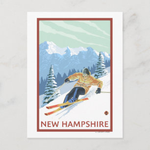 New HampshireDownhill Skier Scene Postkarte
