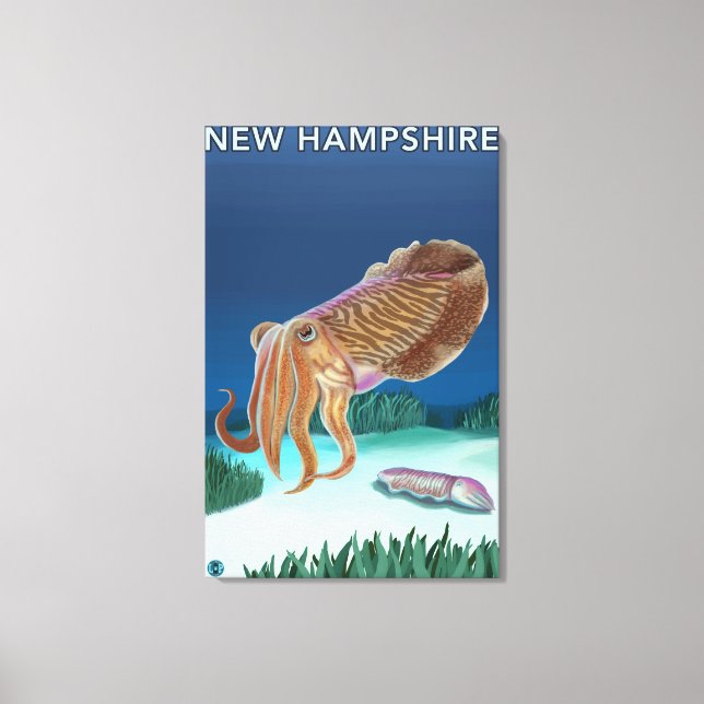 New HampshireTintenfischszene Leinwanddruck (Vorderseite)