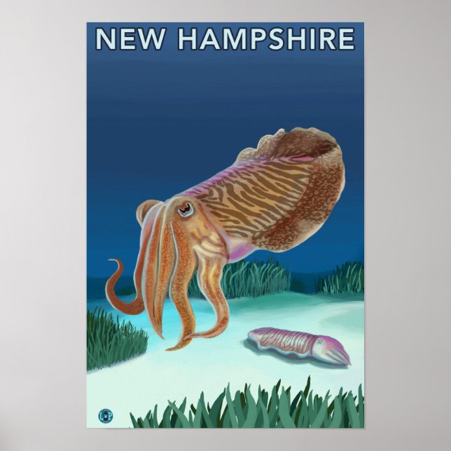 New HampshireTintenfischszene Poster (Vorne)