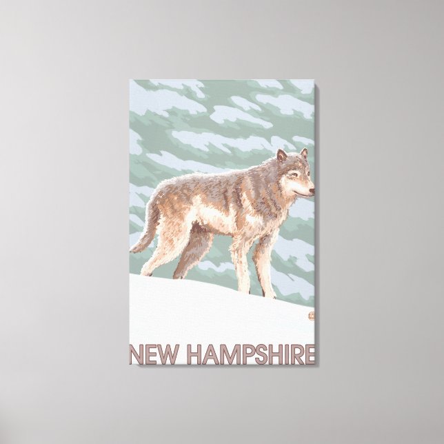 New HampshireWolf Scene Leinwanddruck (Vorderseite)