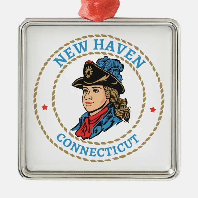 New Haven Connecticut Colonial Ornament Aus Metall (Vorne)