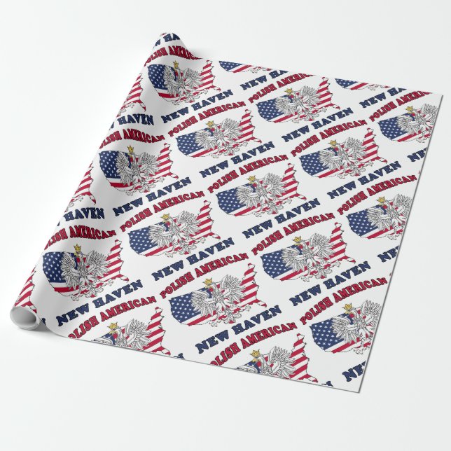 New Haven Connecticut Polnisch Geschenkpapier (Ungerollt)