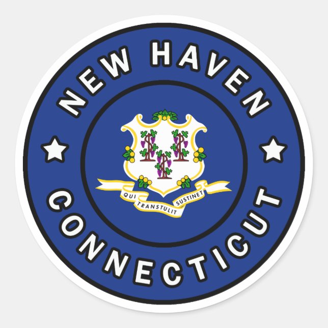 New Haven Connecticut Runder Aufkleber (Vorderseite)