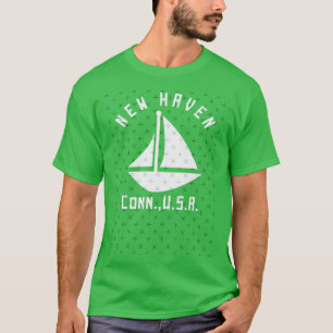 New Haven Connecticut Segeln Booten Weißer Text A T-Shirt