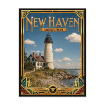 New Haven Connecticut Vintage Art Deco Golden Age