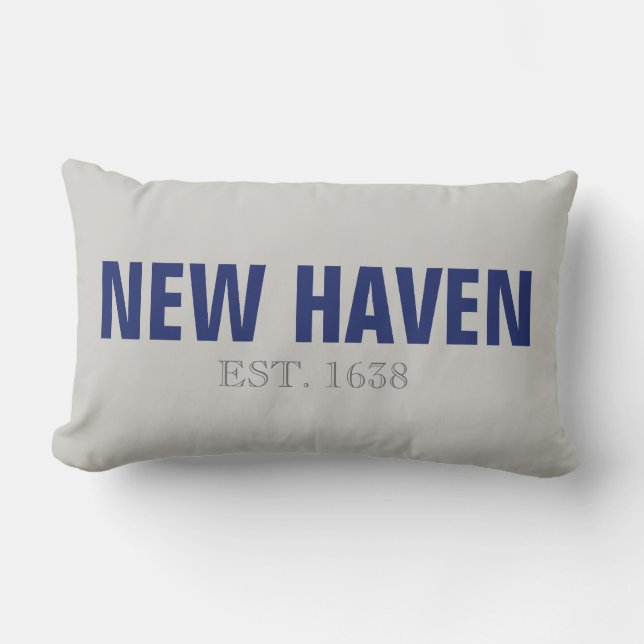 New Haven CT etablierte 1638 Throw Kissen (Vorderseite)